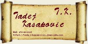 Tadej Kasapović vizit kartica